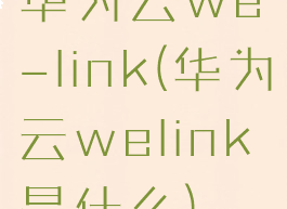 华为云we-link(华为云welink是什么)