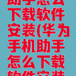 华为手机助手怎么下载软件安装(华为手机助手怎么下载软件安装不了)