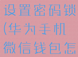 华为手机微信钱包怎么设置密码锁(华为手机微信钱包怎么设置密码?)