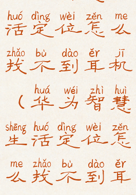 华为智慧生活定位怎么找不到耳机(华为智慧生活定位怎么找不到耳机设备)