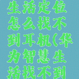 华为智慧生活定位怎么找不到耳机(华为智慧生活找不到设备)