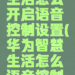 华为智慧生活怎么开启语音控制设置(华为智慧生活怎么语音控制设备)