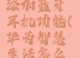 华为智慧生活怎么添加蓝牙耳机功能(华为智慧生活怎么添加freebuds)