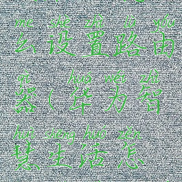 华为智慧生活app怎么设置路由器(华为智慧生活怎样设置路由器)