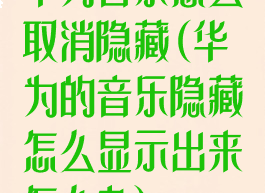 华为音乐怎么取消隐藏(华为的音乐隐藏怎么显示出来怎么办)