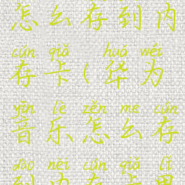 华为音乐怎么存到内存卡(华为音乐怎么存到内存卡里面)