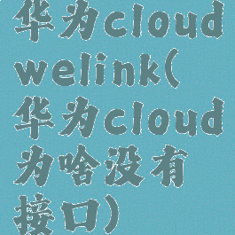 华为cloudwelink(华为cloud为啥没有接口)