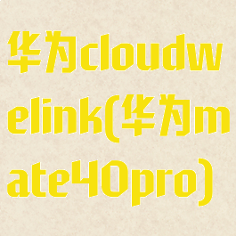 华为cloudwelink(华为mate40pro)