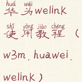 华为welink使用教程(w3m.huawei.welink)