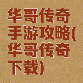 华哥传奇手游攻略(华哥传奇下载)