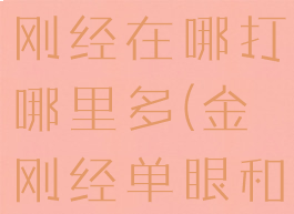 单眼和尚金刚经在哪打哪里多(金刚经单眼和尚)