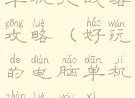 单机大战略攻略(好玩的电脑单机战略游戏)