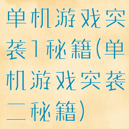 单机游戏突袭1秘籍(单机游戏突袭二秘籍)