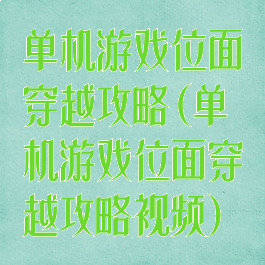 单机游戏位面穿越攻略(单机游戏位面穿越攻略视频)