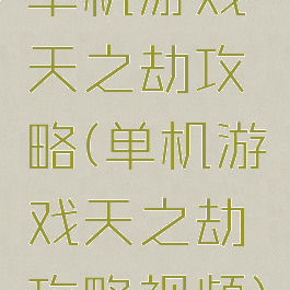 单机游戏天之劫攻略(单机游戏天之劫攻略视频)