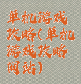 单机游戏攻略(单机游戏攻略网站)