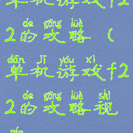 单机游戏f22的攻略(单机游戏f22的攻略视频)