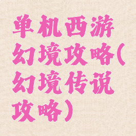 单机西游幻境攻略(幻境传说攻略)