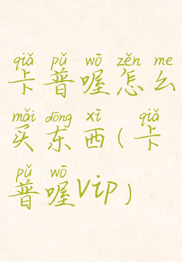 卡普喔怎么买东西(卡普喔vip)