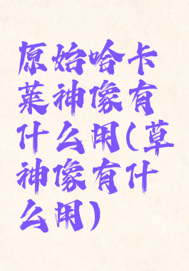 原始哈卡莱神像有什么用(草神像有什么用)