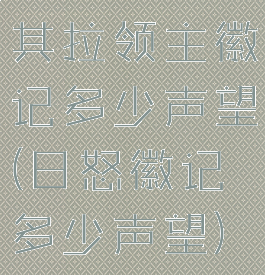 其拉领主徽记多少声望(日怒徽记多少声望)