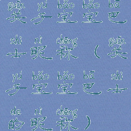 关于宝宝巴士昵称(关于宝宝巴士的昵称)