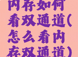 内存如何看双通道(怎么看内存双通道)