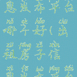 出租房子信息发布平台哪个好(出租房子信息发布平台哪个好58)