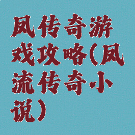 凤传奇游戏攻略(凤流传奇小说)