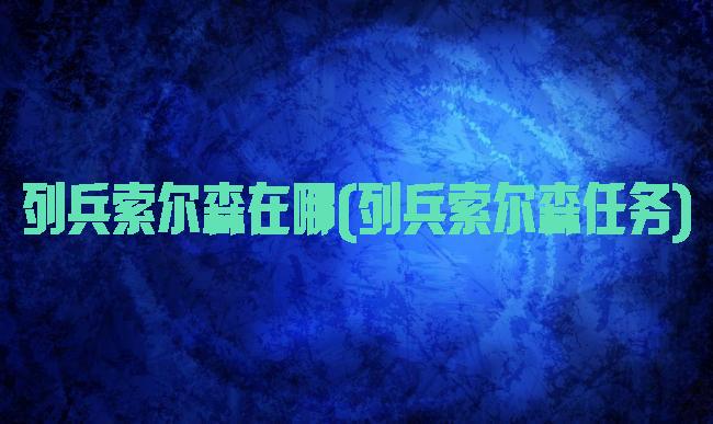 列兵索尔森在哪(列兵索尔森任务)