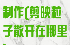 剪映粒子视频制作(剪映粒子散开在哪里)