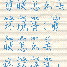 剪映怎么去环境音(剪映怎么去除环境音)