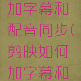 剪映怎么加字幕和配音同步(剪映如何加字幕和配音乐)