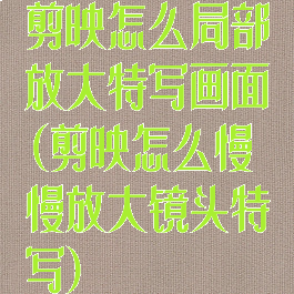 剪映怎么局部放大特写画面(剪映怎么慢慢放大镜头特写)