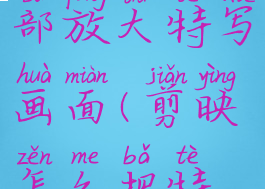 剪映怎么局部放大特写画面(剪映怎么把特效缩小)