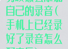 剪映怎么添加自己的录音(手机上已经录好了录音怎么配音乐)