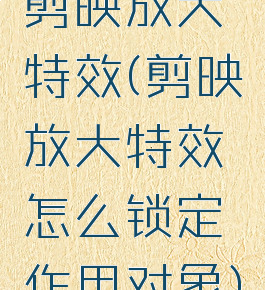 剪映放大特效(剪映放大特效怎么锁定作用对象)