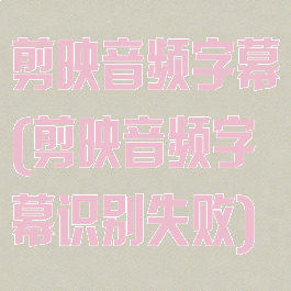 剪映音频字幕(剪映音频字幕识别失败)