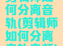 剪辑师如何分离音轨(剪辑师如何分离音轨音频)