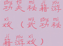 功夫秘籍游戏(武功秘籍游戏)