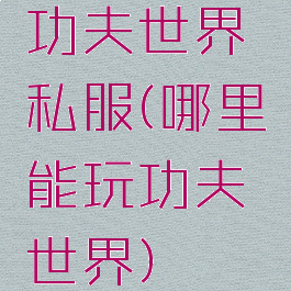 功夫世界私服(哪里能玩功夫世界)