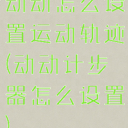 动动怎么设置运动轨迹(动动计步器怎么设置)