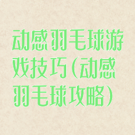动感羽毛球游戏技巧(动感羽毛球攻略)