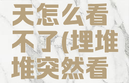 埋堆堆今天怎么看不了(埋堆堆突然看不了)