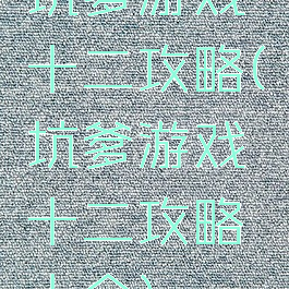 坑爹游戏十二攻略(坑爹游戏十二攻略大全)