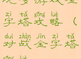 坑爹游戏金字塔攻略(对战金字塔攻略)