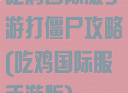 吃鸡国际服手游打僵尸攻略(吃鸡国际服手游版)