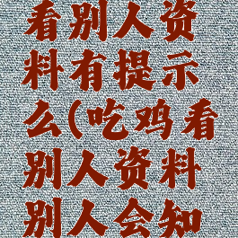 吃鸡游戏看别人资料有提示么(吃鸡看别人资料别人会知道吗)