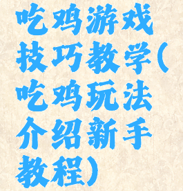 吃鸡游戏技巧教学(吃鸡玩法介绍新手教程)