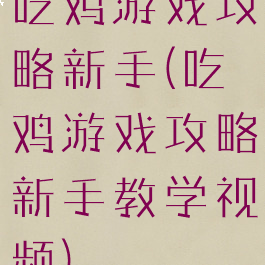 吃鸡游戏攻略新手(吃鸡游戏攻略新手教学视频)